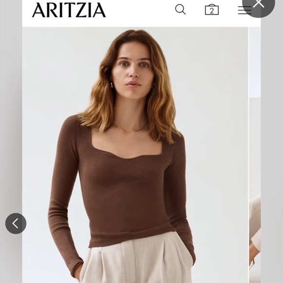 Aritzia Tuscany sweater in colour Camel in XS - Picture 4 of 5